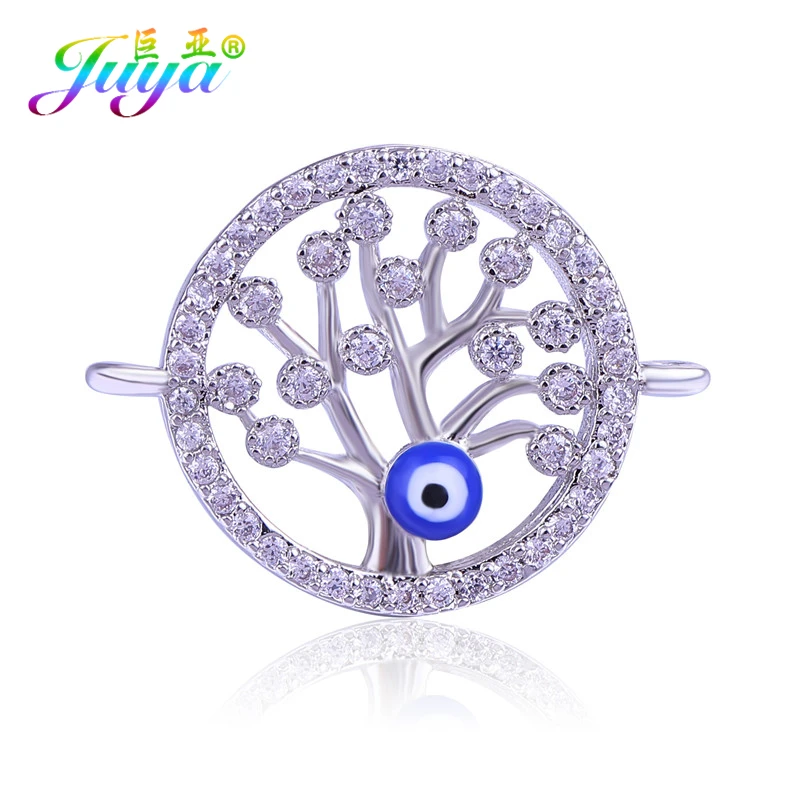 

Supplies For Jewelry Gold/Silver Tree Of Life Lucky Evil Eye Metal Connector Charm Accessories For Earrings Bracelets DIY Making
