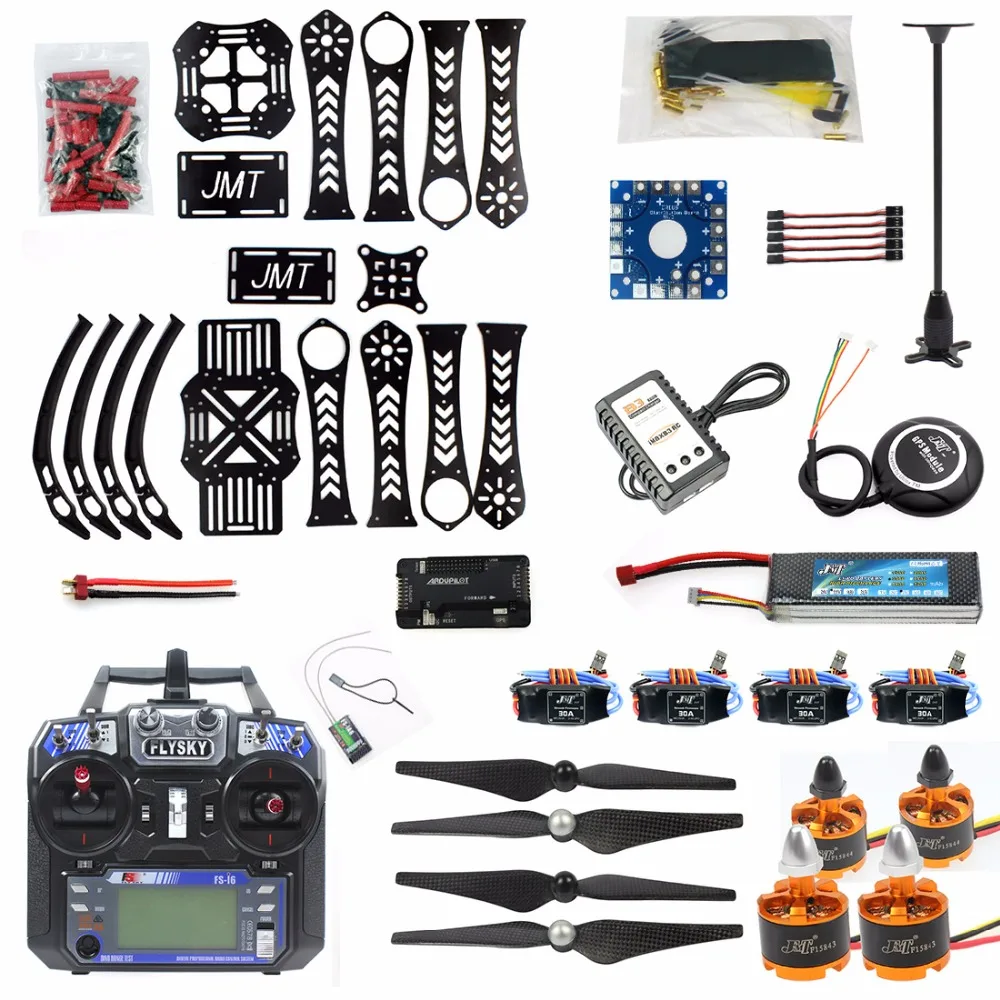 $136.55 DIY RC Drone Quadrocopter Aixs 360mm Frame Kit with GPS APM Flight Control Flysky FSi6 Trans