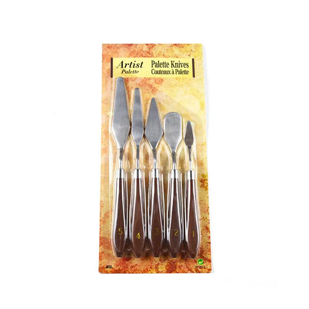 

Adeeing 5pcs/set Artist Oil Painting Tool Palette Utility Set Mixed Scraper Set Stainless Steel Spatula