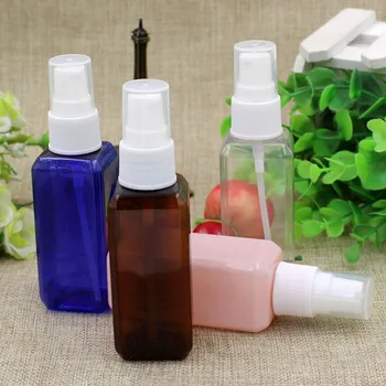 

50pcs empty dispenser pump clear square bottle,50cc plastic cosmetic container with lotion pump for shampoo,lotion bottle