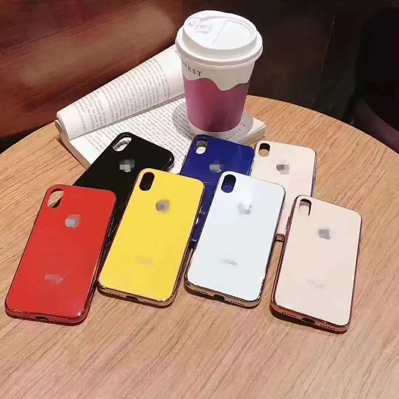 

7P mirror plated edge protector for iPhone XSMAX 6 6s 7/8 tempered glass phone case