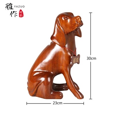 Wmanual ood carving twelve Chinese Zodiac dog lucky dog ornaments
