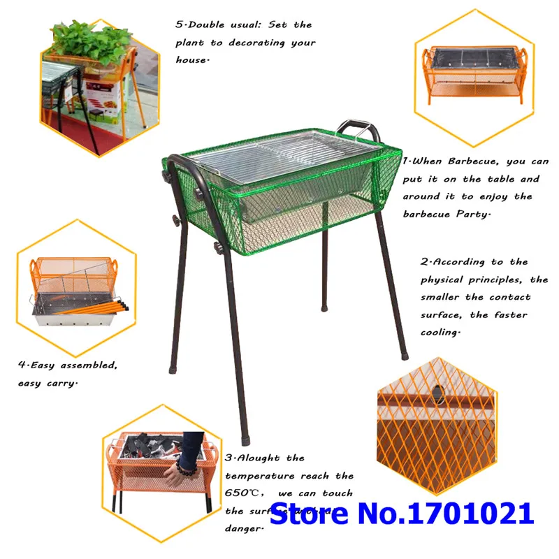 2016 New Arrival Colorful & Heat Insulated Smokeless Charcoal BBQ Grill