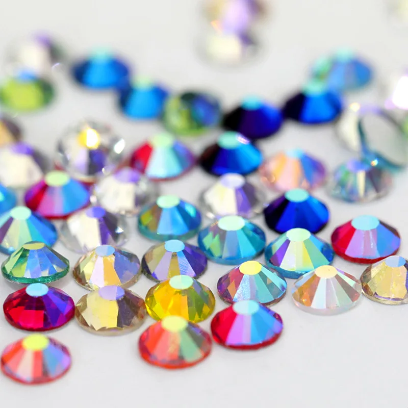 

1440pcs Glass Non Hot Fix Rhinestones Mixed AB Colors SS3-SS30 Flatback Hotfix Stones Shiny Gems For Nail Art Decoration B0989