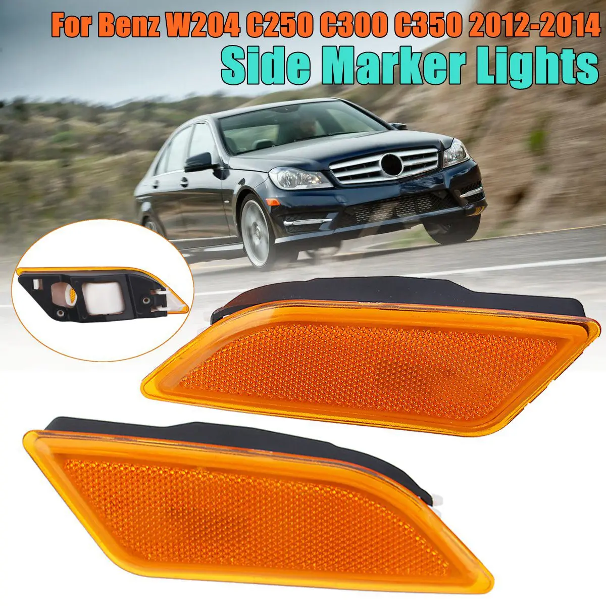 1 шт. свет для Benz W204 C250 C300 C350 2012 2013 2014 правого/левого янтарного боковых габаритных