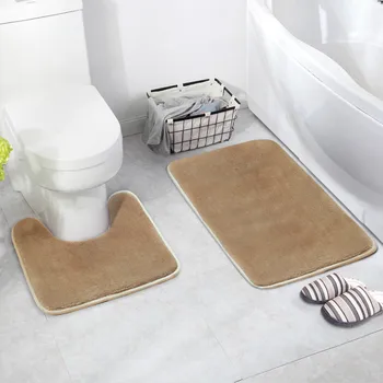 

Bathroom Mat Set Toilet Seat Cover Cushion Rug Washroom Floor Carpet Pad Toilet Seat Cushion U Shape Rectangle Home Decoration