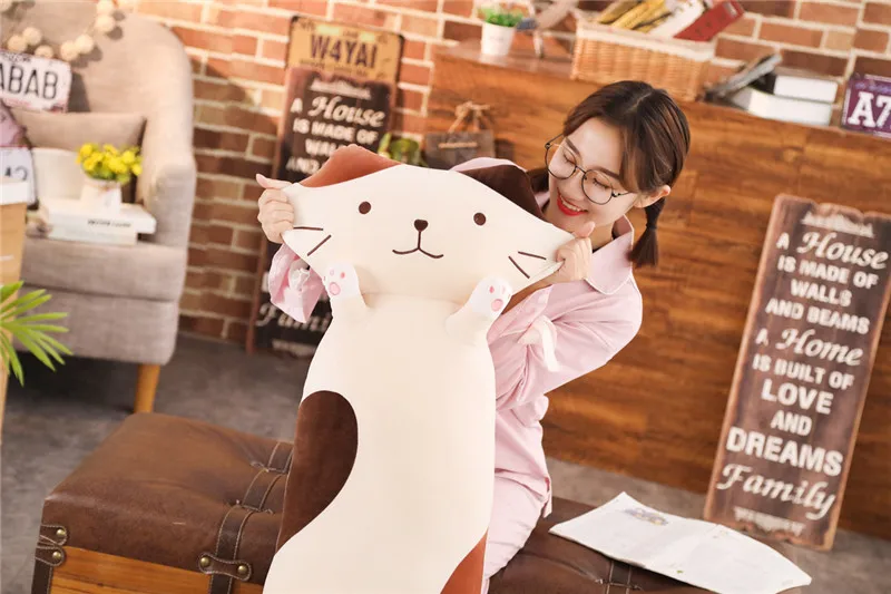 70/100cm Big Soft Plush Cat Toy Popular Kawaii Cat Toy Pillow Toy for Sleeping Baby Stuffed Animals Doll Child Birthday Gift