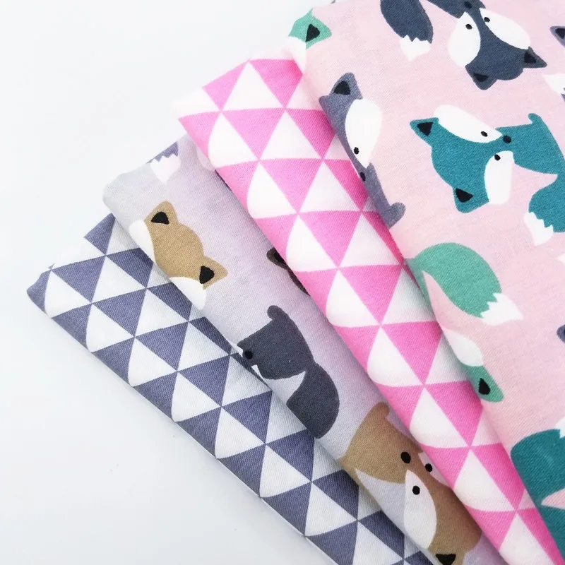 

High Quality Cotton Twill Fabric Animal/Geometric Patterns Printed Patchwork DIY Sewing Quilting Breathable Pure Cotton Fabric