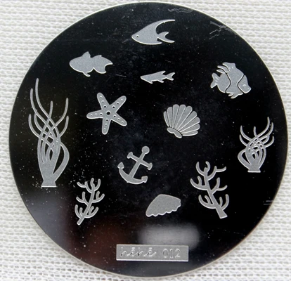 

Nail Art Stamping Plate Template Fish Shell Anchor Seaweed Coral Nail Art Stamp Template Image Plate hehe012