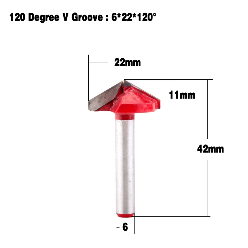 1 шт. 6 мм V Groove фрезерные Фрезы с ЧПУ Гравировальный фрезерный резак 60 150 градусов