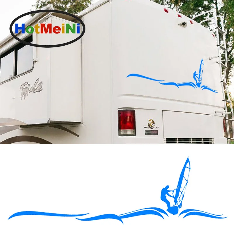 

HotMeiNi 140CM*43.5CM Sailing Sports Camper Van Graphics Motorhome Graphics Kit Decals Vinyl Big Car Stickers for Rear or Bonnet