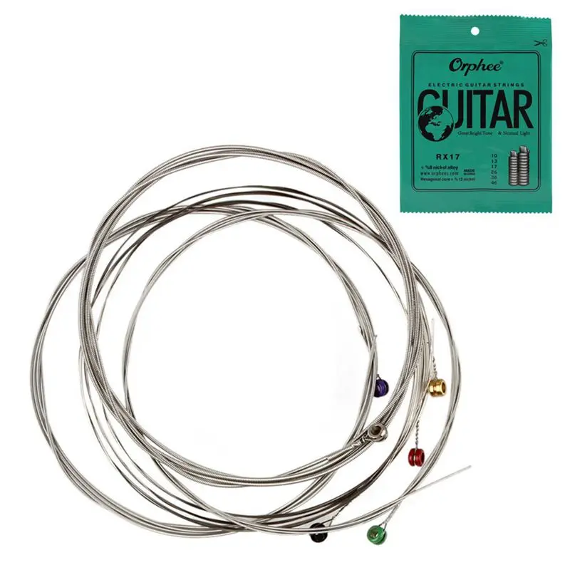 

Orphee 6pcs/set Electric Guitar String Set Nickel Alloy String Super Light Tension &Great bright tone RX17