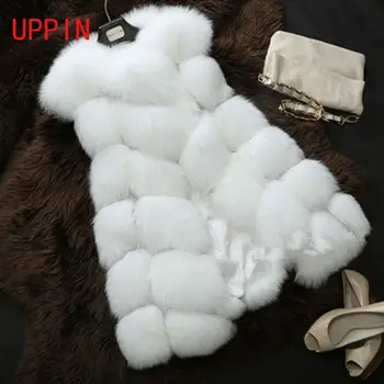 High quality Fur Vest coat Luxury Faux Fox Warm Women Coat Vests Winter Fashion furs Women's Coats Jacket Gilet Veste 4XL