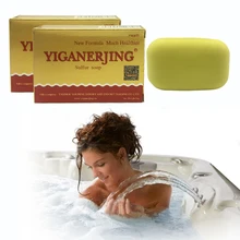 3pcs yiganerjingSulfur Soap making Skin whitening soap for Acne Psoriasis Seborrhea Eczema Anti Fungus Bath shampoo