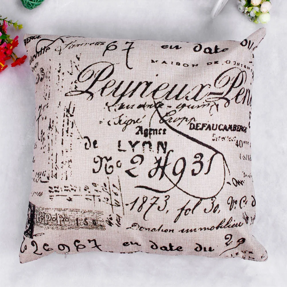 

Cushions Two-sided Letter Pillow Case Sofa Waist Throw Cushion Cover Simplicity Pillow Case Home Decor (50*50cm) coussin canap
