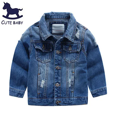 НОВЫЕ куртки для мальчиков детские пальто Одежда для маленьких мальчиков, верхняя одежда для мальчиков, джинсовая куртка с капюшоном для мальчиков, детская одежда для детей от 3 до 8 лет - Цвет: Синий