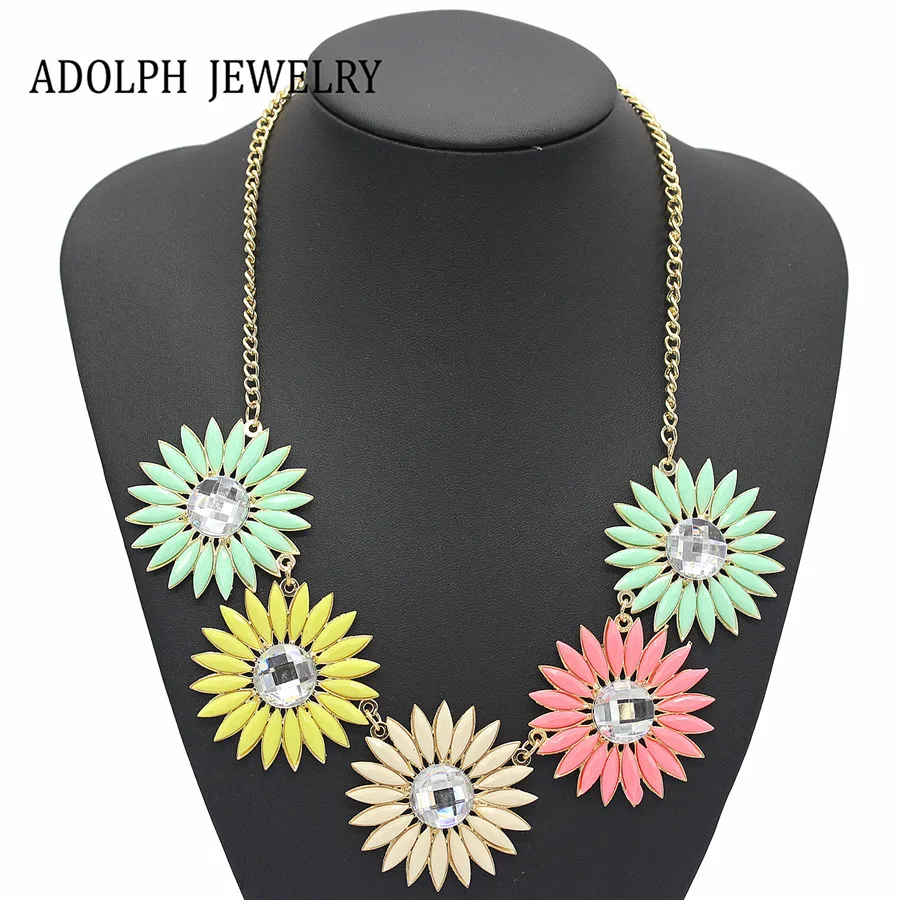 

ADOLPH Jewelry Fashion Jewelry 2014 NEW Retro Elegant Flower Rhinestone Choker Necklace Women Statement necklaces & pendants