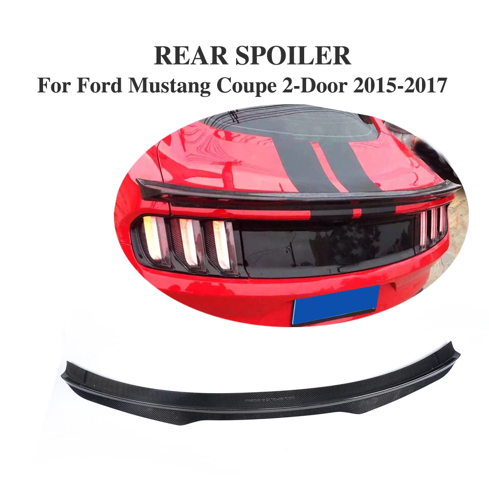 Carbon Fiber Rear Spoiler Boot Lip Duck Wing for Ford Mustang Coupe