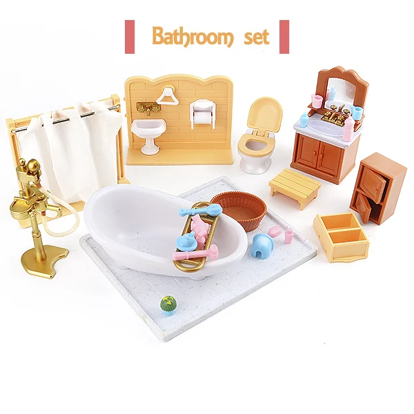 

suit for Sylvanianed Families Toys Dollhouse Sofa Piano Table Miniature Furniture Sets Children Gift Toys villa Furniture garden