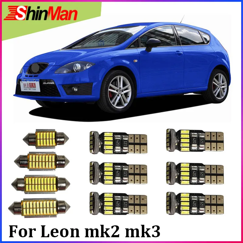 

ShinMan 12X Error Free Canbus LED CAR Light Interior Light LED kit For Seat Leon MK2 MK3 Fr Leon 1P 5F LED Reading Light
