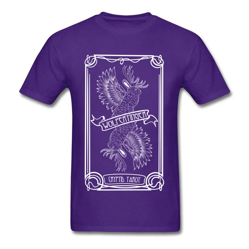 Summer Tops Shirt Summer/Fall 2018 Popular Round Neck 100% Cotton Fabric Tee-Shirt Men Tshirts Cryptid Tarot Series Wolpertinger Cryptid Tarot Series Wolpertinger purple