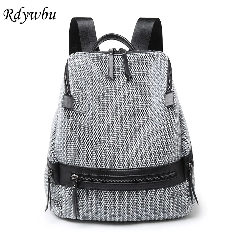 Rdywbu كبيرة قدرة المدرسة حقيبة ظهر للفتيات في سن المراهقة 2019 جديد الأزياء Bagpack المرأة شبكة النايلون السفر حقيبة الظهر بولسا B202