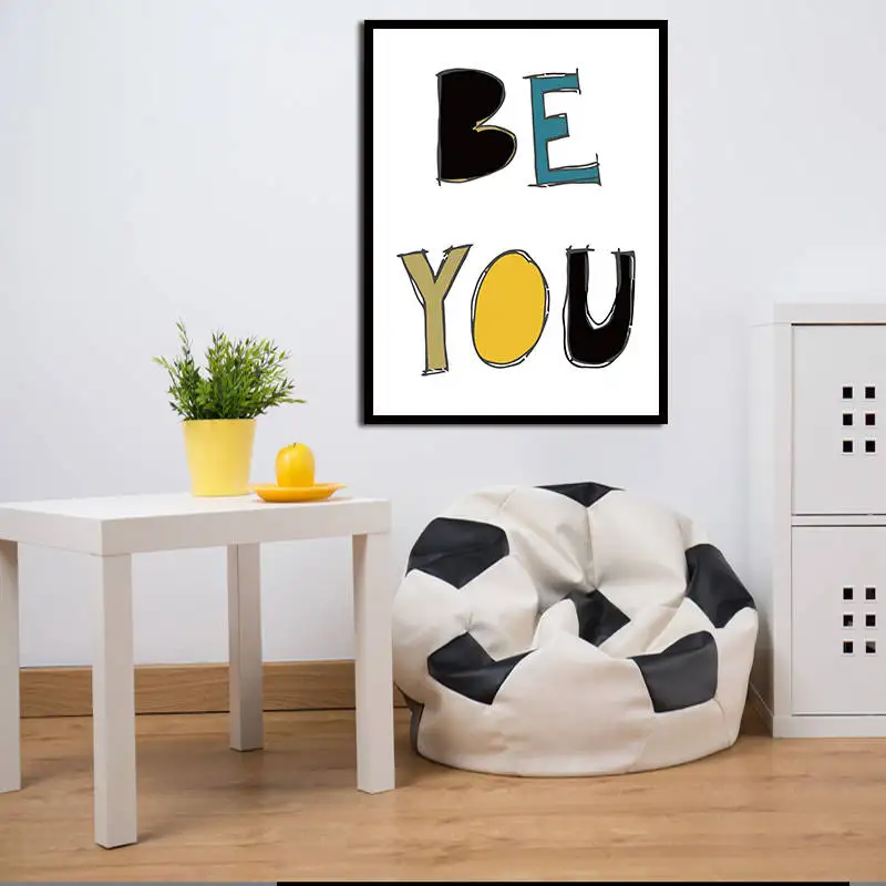 Домашний Декор Картина простая буква &quotBe YOU&quot HD печать картина для гостиной