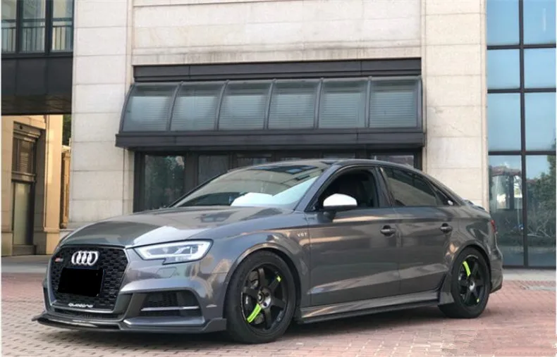 Для Audi S3 A3 Sports углеродное волокно Передний Задний спойлер диффузор боковая юбка высокого качества авто аксессуары