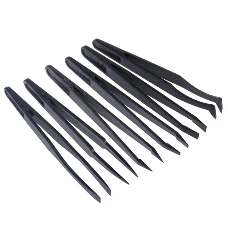 6 шт. черный антистатические Пластик Пинцет жаропрочных Repair Tool