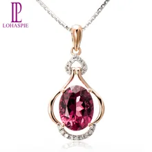 LP алмазные ювелирные изделия 2.24ct натуральный драгоценный камень родолит гранат Твердые 18k 750 кулон, розовое золото тонкие модные ювелирные изделия из драгоценных камней