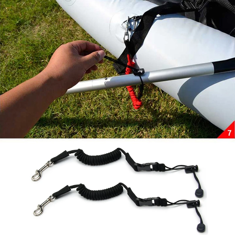 

2PCS Elastic Kayak Canoe Paddle Leash Surfboard Surfing Leash Tie Rope Safety Leash Rowing Boats Lanyard Fishing Rod Accessories