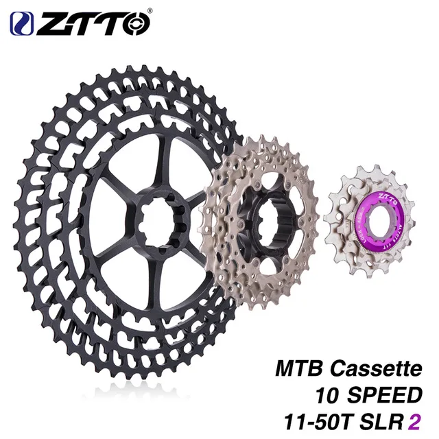 ZTTO MTB 10 скоростей 11-50 t SLR2 Ультралегкая кассета s 50 Freewheel CNC 454% Verhouding Mountain fietsonderdelen voor
