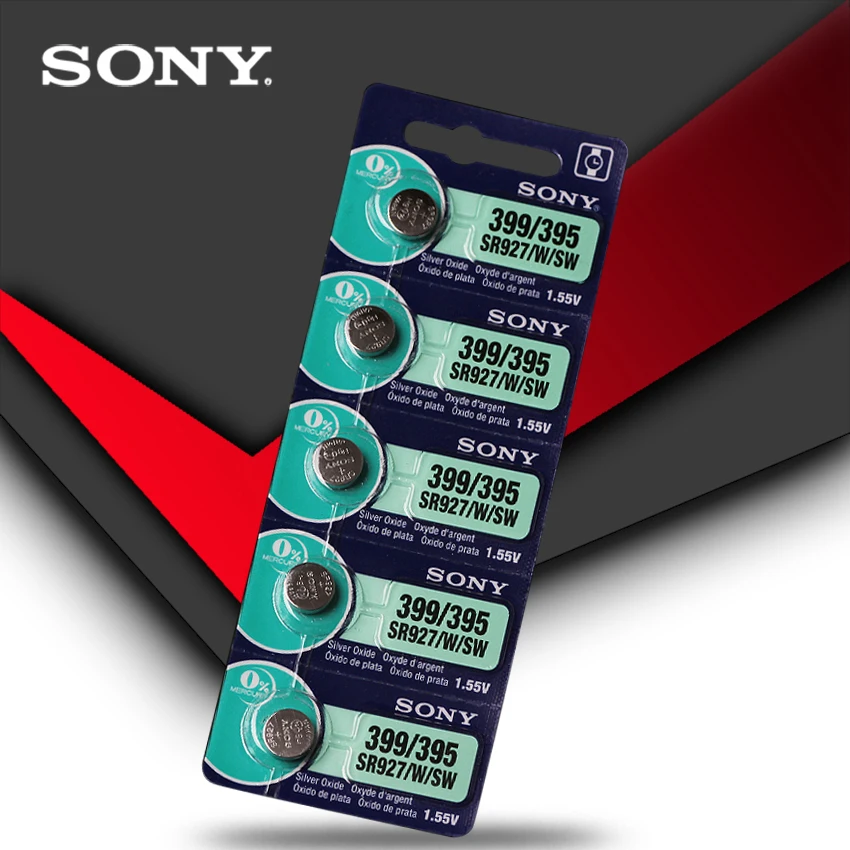5 шт. Новинка sony 100% оригинал 395 SR927SW 399 SR927W LR927 AG7 1 55 V батарея для часов кнопочная