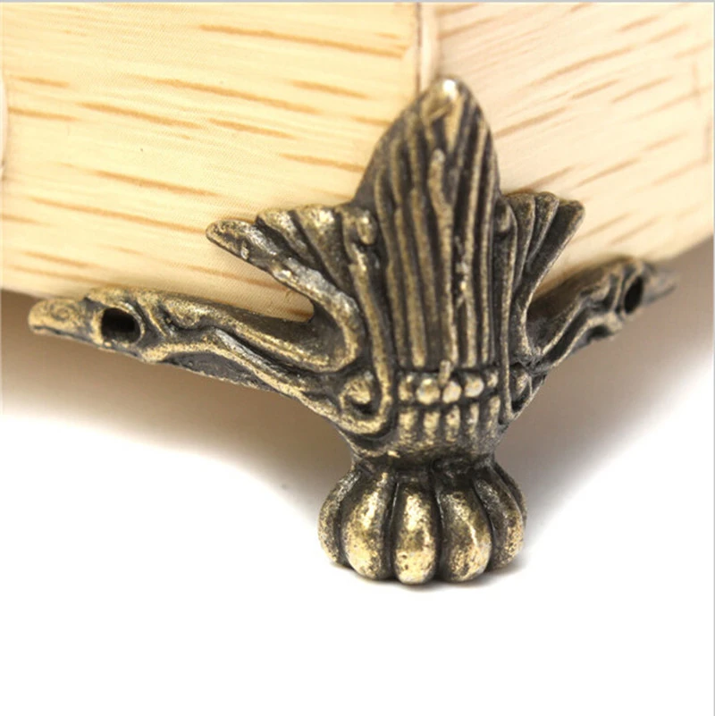 4pcs Set Antique Brass Jewelry Chest Wood Box Decorative Feet Leg Corner Protector Vintage Decoration Ic878443 Decor Aliexpress