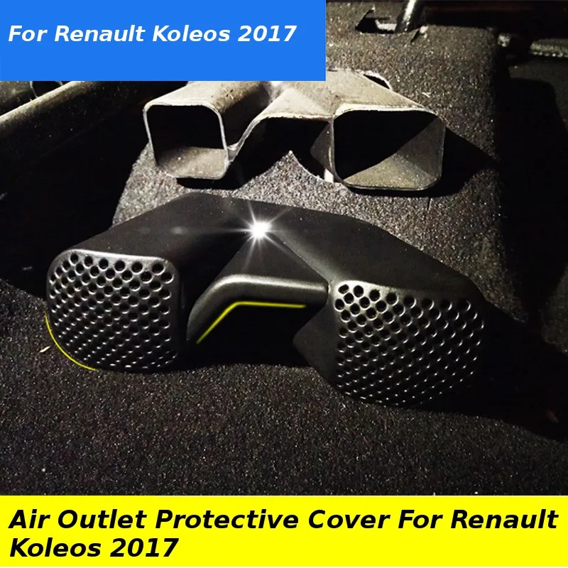 

2pcs Car Air Conditioner Outlet Cover Under Seats Air Outlet Protective Covers Sticker for Renault Koleos 2018 Black Plastic