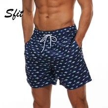 Sfit Мужской пляжный купальник шорты со шнурком свободные водные спортивные шорты с принтом Быстросохнущий карман Одежда для пляжа больших размеров