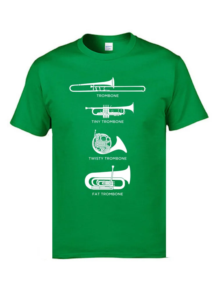 Simple Style Tops Shirt Faddish Crewneck Group Short Sleeve All Cotton Student Tshirts Printing Tops Tees Top Quality Funny Types Of Trombone 13034 green
