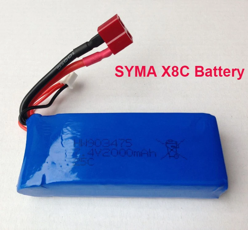 (T тип) Syma x8c x8w батарея 7 4 V 2000mAh Lipoly для X8C/X8C-1 RC Quadcopter/WLtoys L202 автомобиль бесплатная
