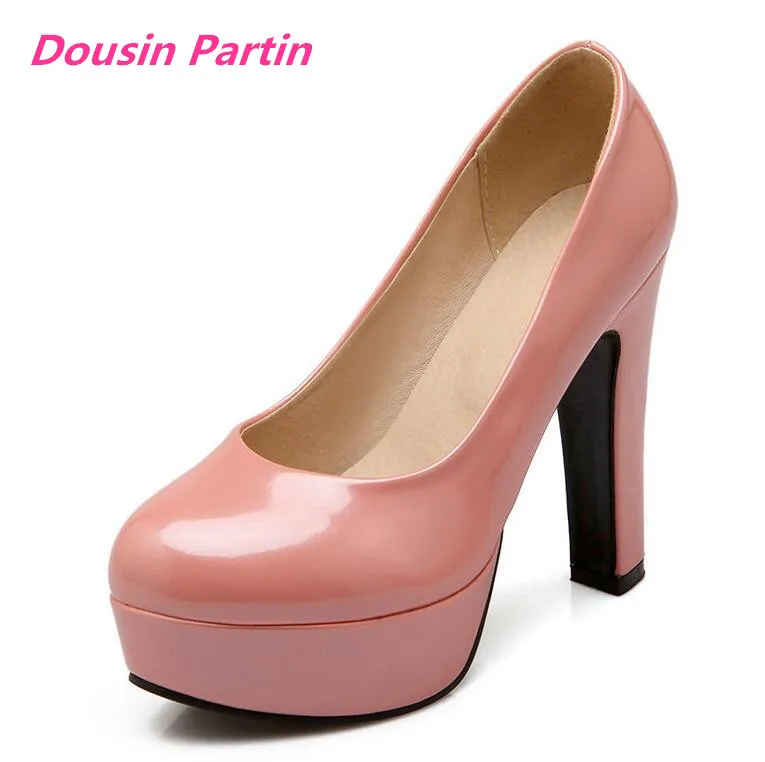 

Dousin Partin Women Pumps Women Shoes Platform Pu Leather Square High Heel Women Pumps Elegant Casual Sexy Ladies Pumps