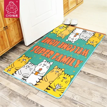 

CIGI Cartoon Cat Pattern Lovely Carpet Bedroom Bedside Blanket Home Living Room Mat Anti Skid Floor Mat Entrance Welcome Doormat