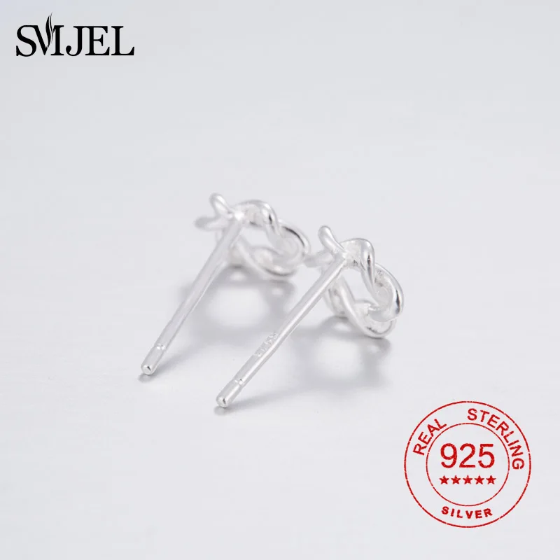 Женские серьги гвоздики SMJEL с узлом и звездами для женщин девушек Ювелирные