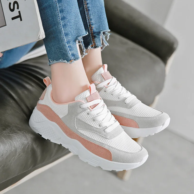 

Women casual shoes 2018 Fashion Woman Comfortable Breathable Mesh Flat Female Platform Sneakers ladies shoes