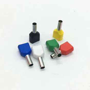

1000pcs/pack TE2510 2 X 14 AWG Twin & Dual Entry Wire & Bootlace Ferrules For 2 X 2.5mm2, 10.0mm of Pin Length