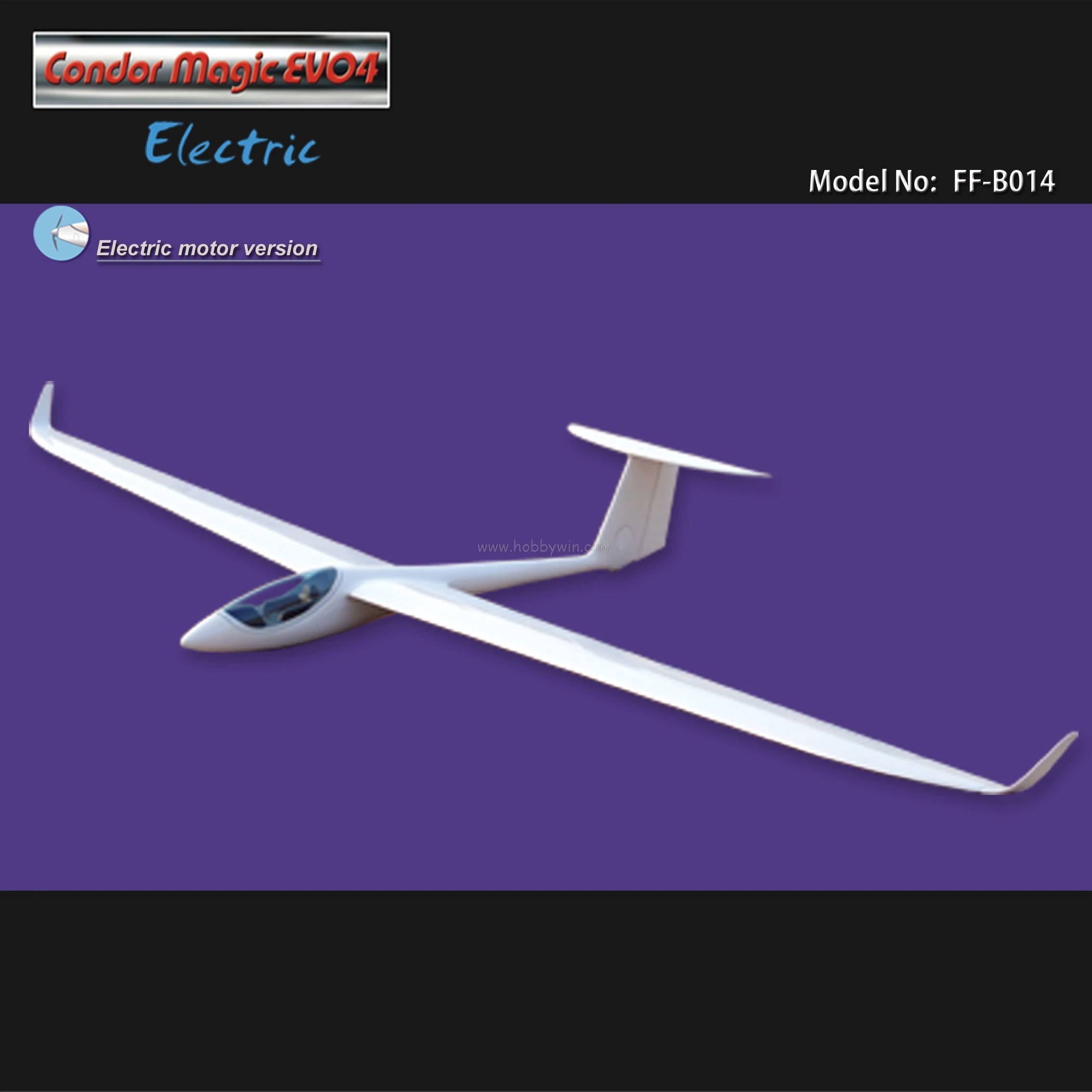 

Condor Magic EVO4 Electric Glider 3000mm ARF with Motor & Propeller RC Fiberglass Model Sailplane