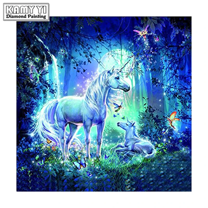 

100% Full 5D Diy Daimond Painting Size unicorn 3D Diamond Painting Round&Square Rhinestones Painting Embroidery D3