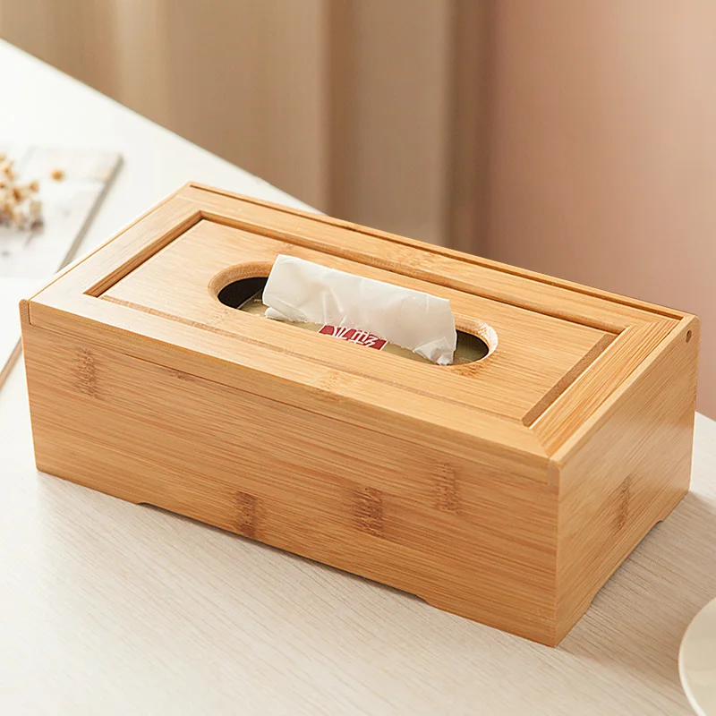 Brief modern tissue box bamboo pumping paper box bamboo tray home