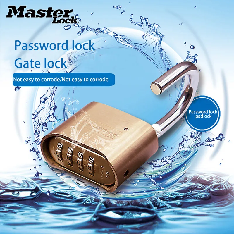 Goede Master Lock Wachtwoord Hangslot Messing Solid Body Anti roesten Combinatie Code Lock Deur Locker Anti diefstal Hangsloten Waterdicht