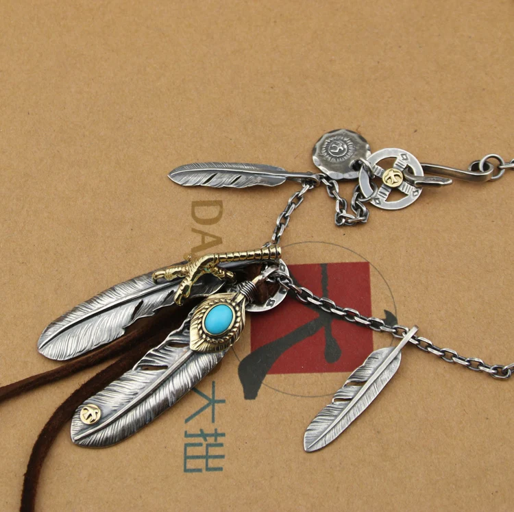 

BOCAI Beauty Necklace and 925 Silver Feather Necklace