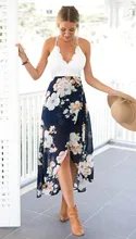 Summer style women lace long flower print patchwork dresses sexy V nack women lace dress L119