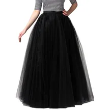 Длинная юбка из тюля готические плиссированные женские юбки с высокой талией летняя сетчатая юбка-пачка для взрослых# Zer